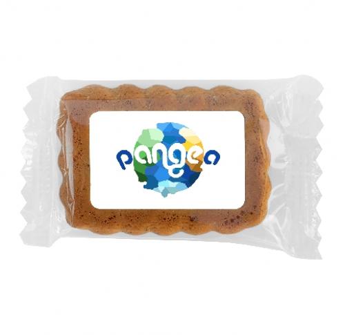 Small Gingerbread Cookie With Edible Label, Supplied In A Clear Flow Pack.